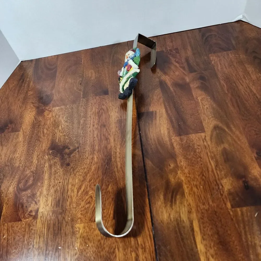 Christmas Wreath Hanger with Snowman Figure on Top